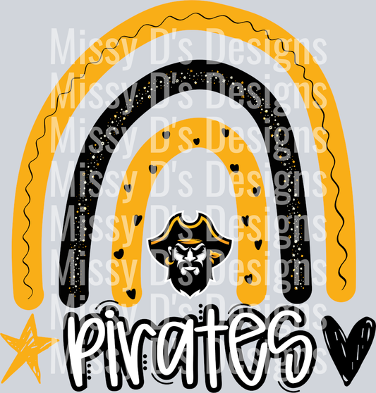 Pirates doodle rainbow