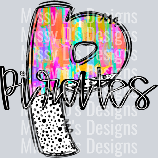 Pirates watercolor dots