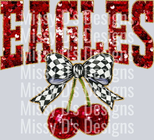 Maroon Sequin Cherry Eagles