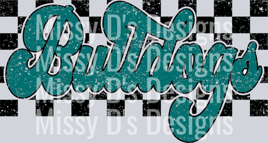 Teal Checkered Bulldogs
