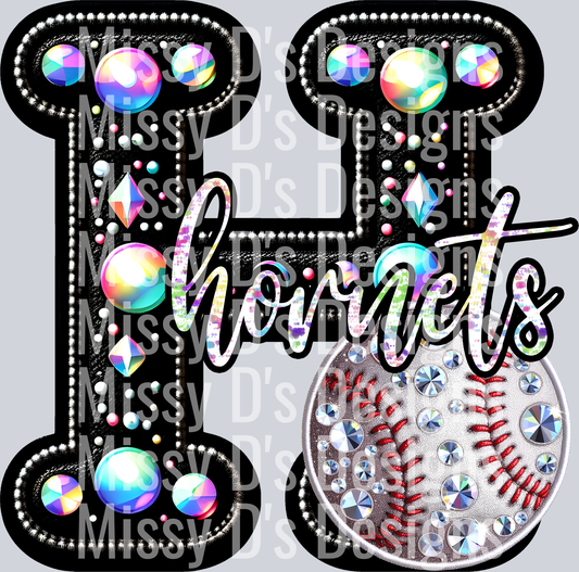 leather baseball hornets