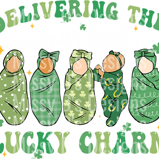 Labor & Delivery Lucky Charm Nurse Shamrock St Patrick's Day