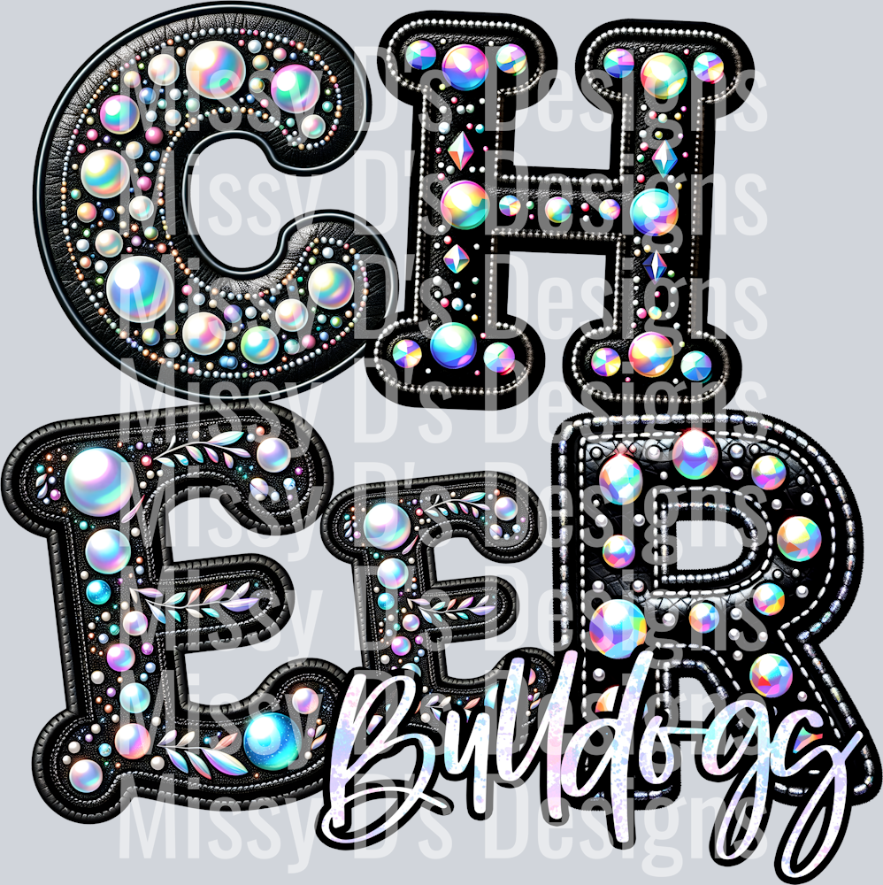 Leather Rhinestone Cheer Bulldogs