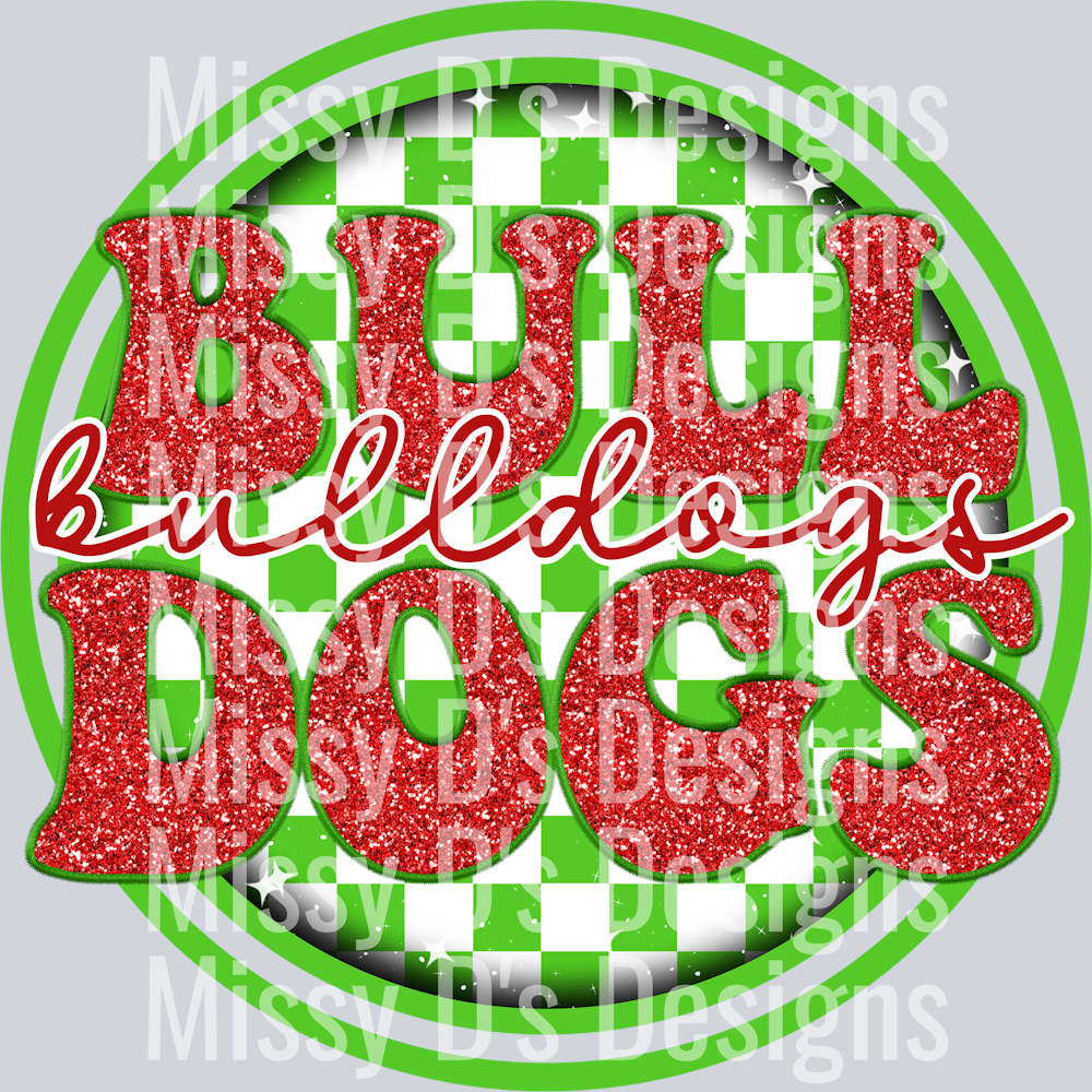 Christmas_Checker_Circle bulldogs