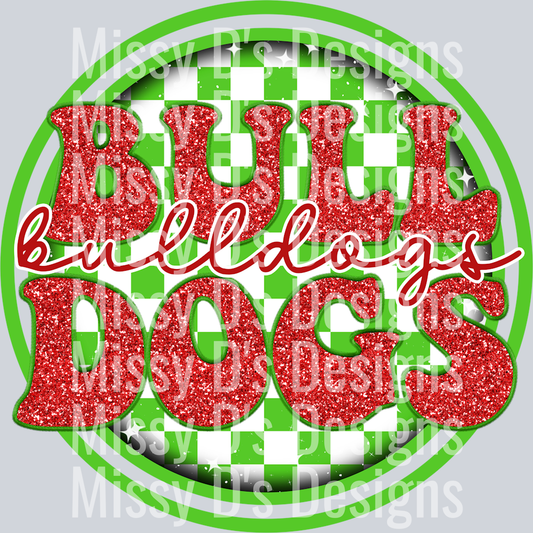 Christmas_Checker_Circle bulldogs