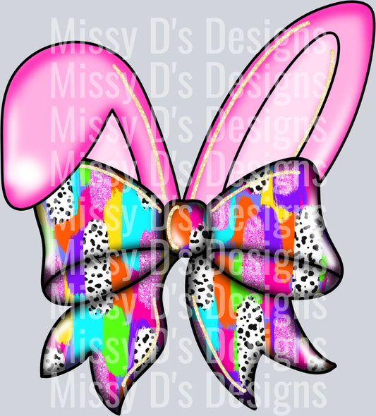 pink watercolor bunny ears