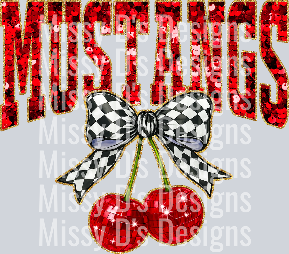 Red Sequin Cherry Mustangs