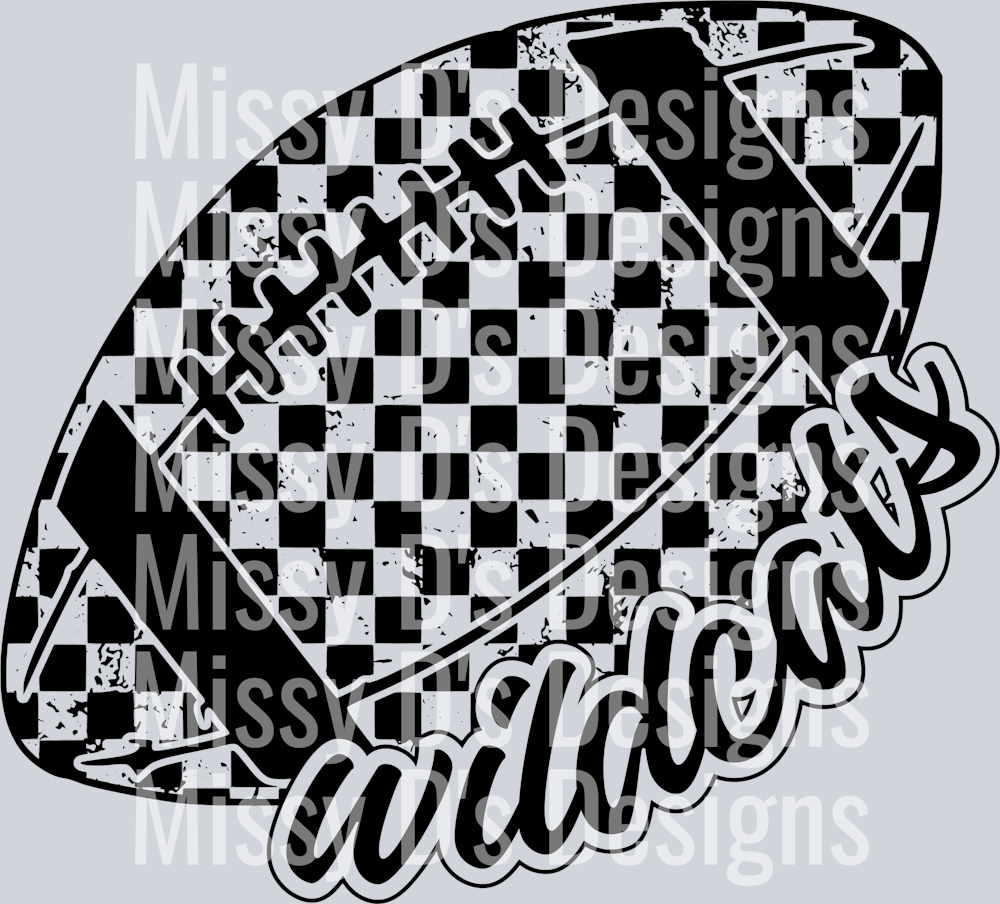 CheckeredFootballWildcatsBlack