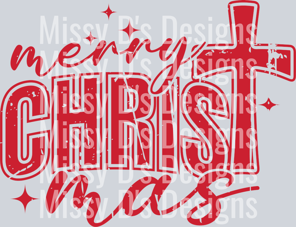 Merry Christmas Distressed Christian Religious Christmas T shirt Design (2)