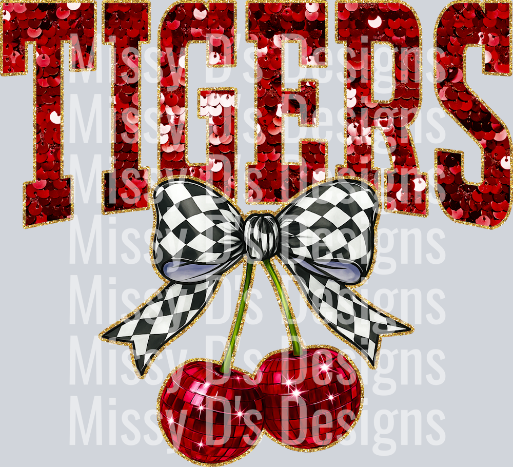Maroon Sequin Cherry Tigers