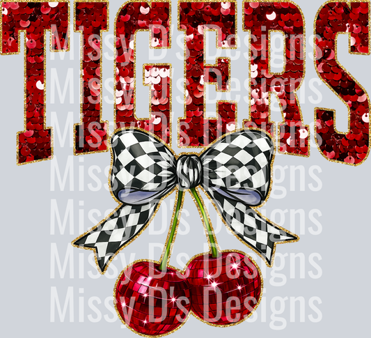Maroon Sequin Cherry Tigers