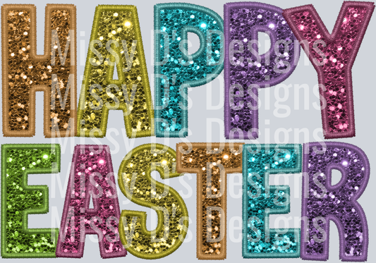Happy Easter faux glitter