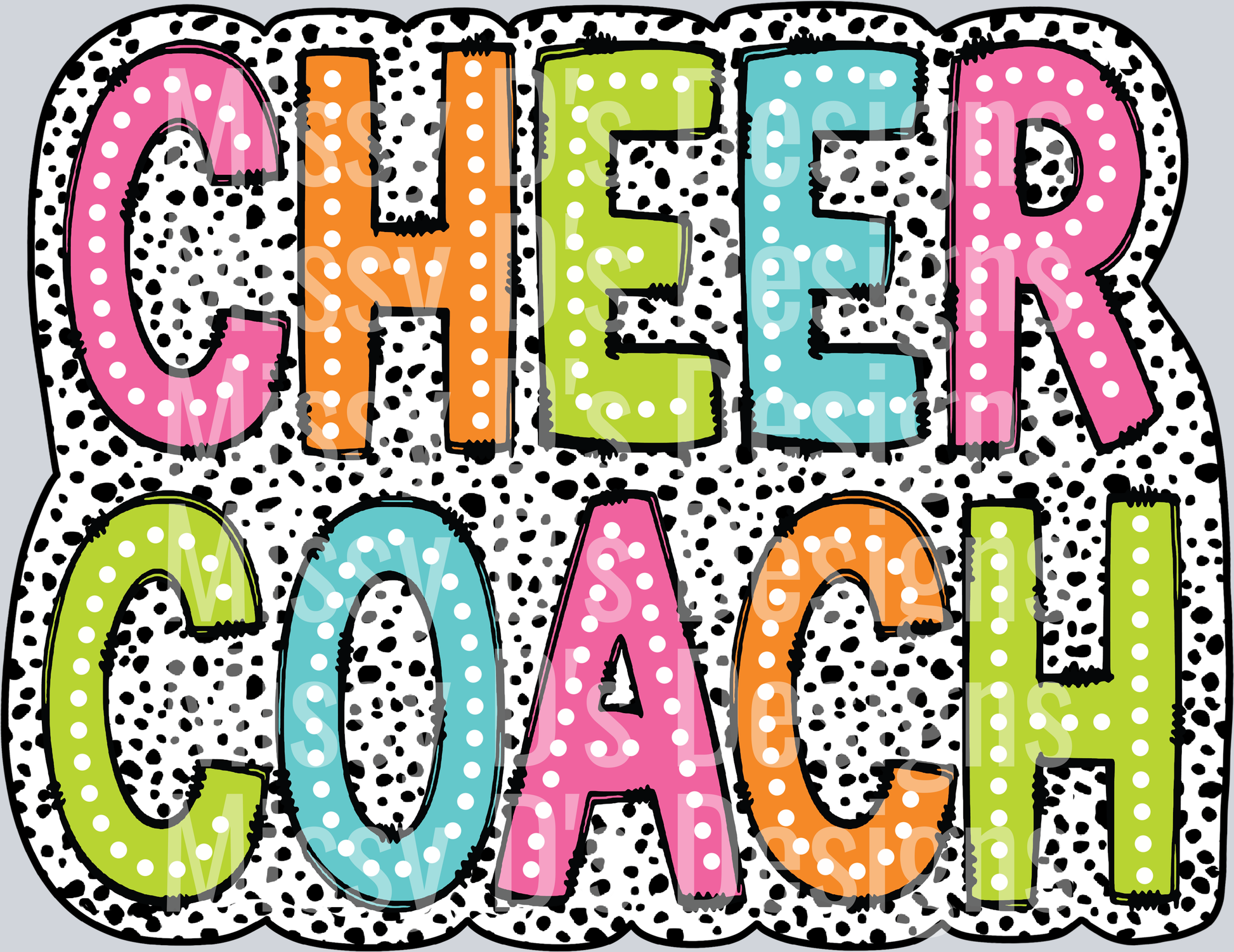 Cheer Coach Dalmatian Dots PNG