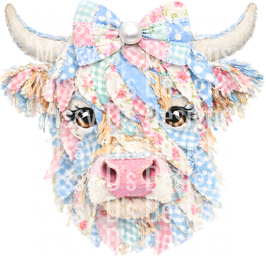 patchwork pastel highland cow