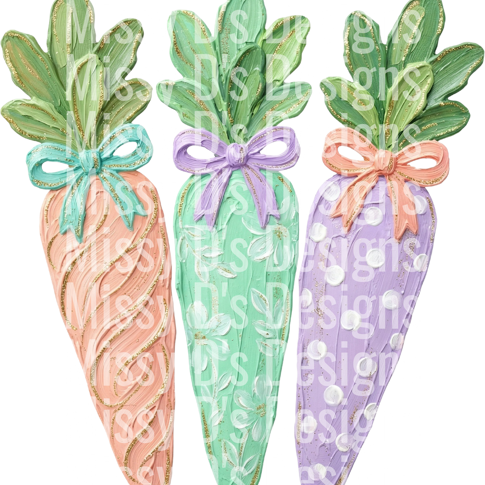 Hand Painted Carrots Easter Png
