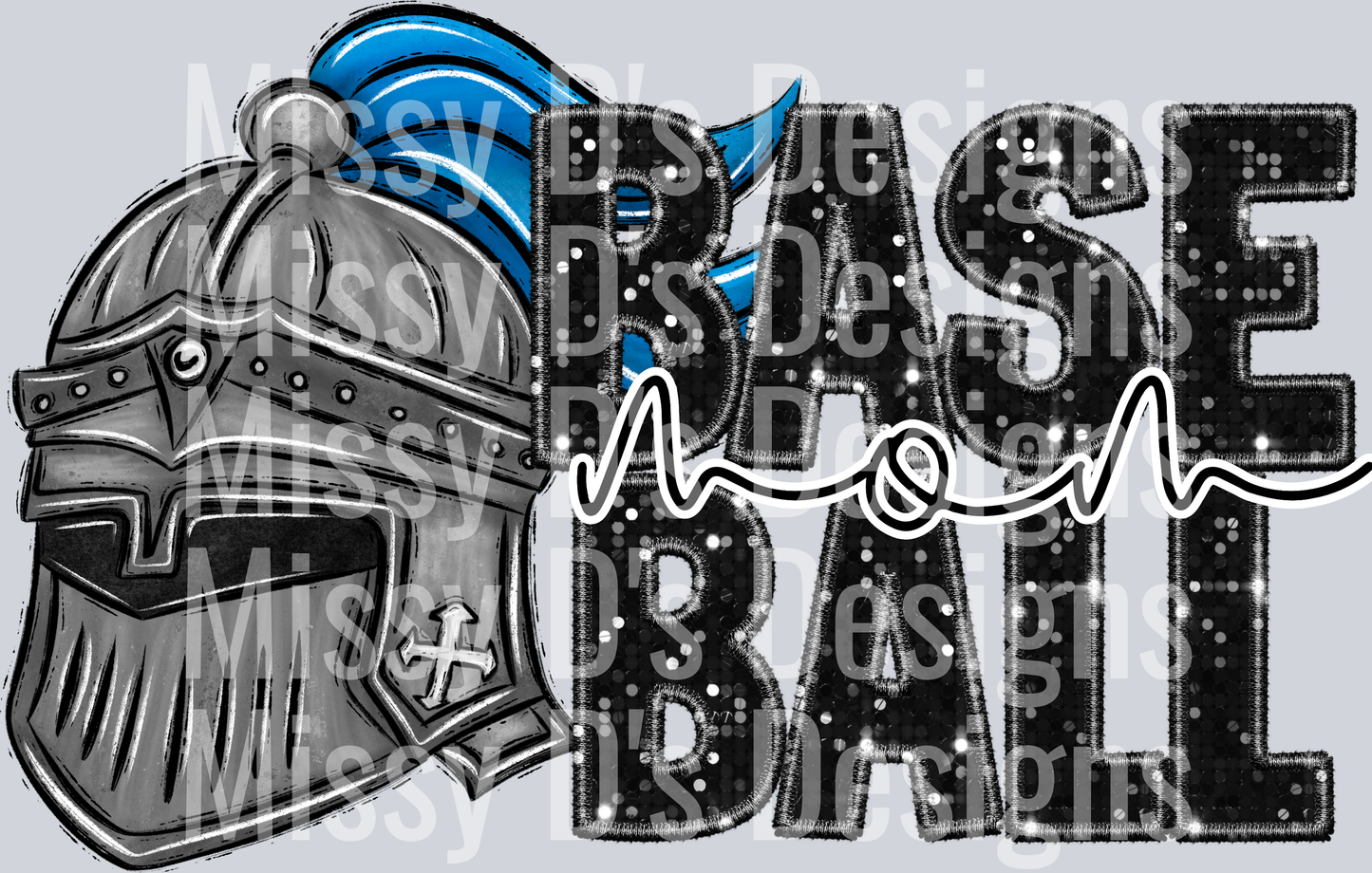glitter baseball mom knights 2