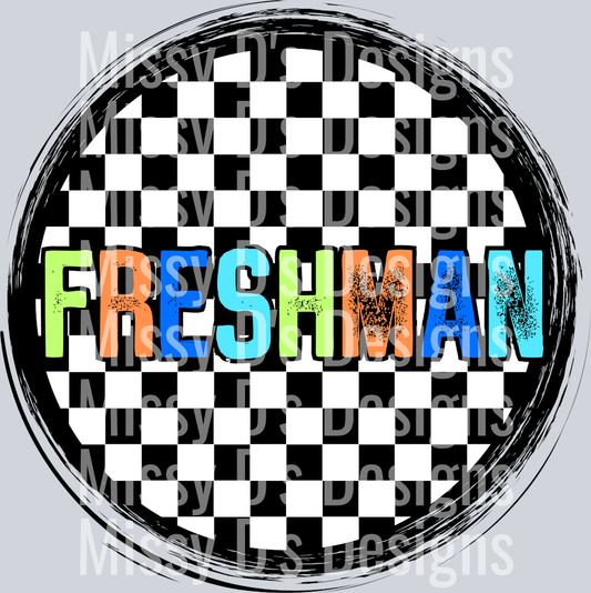 CheckeredCircleOrangeFreshman