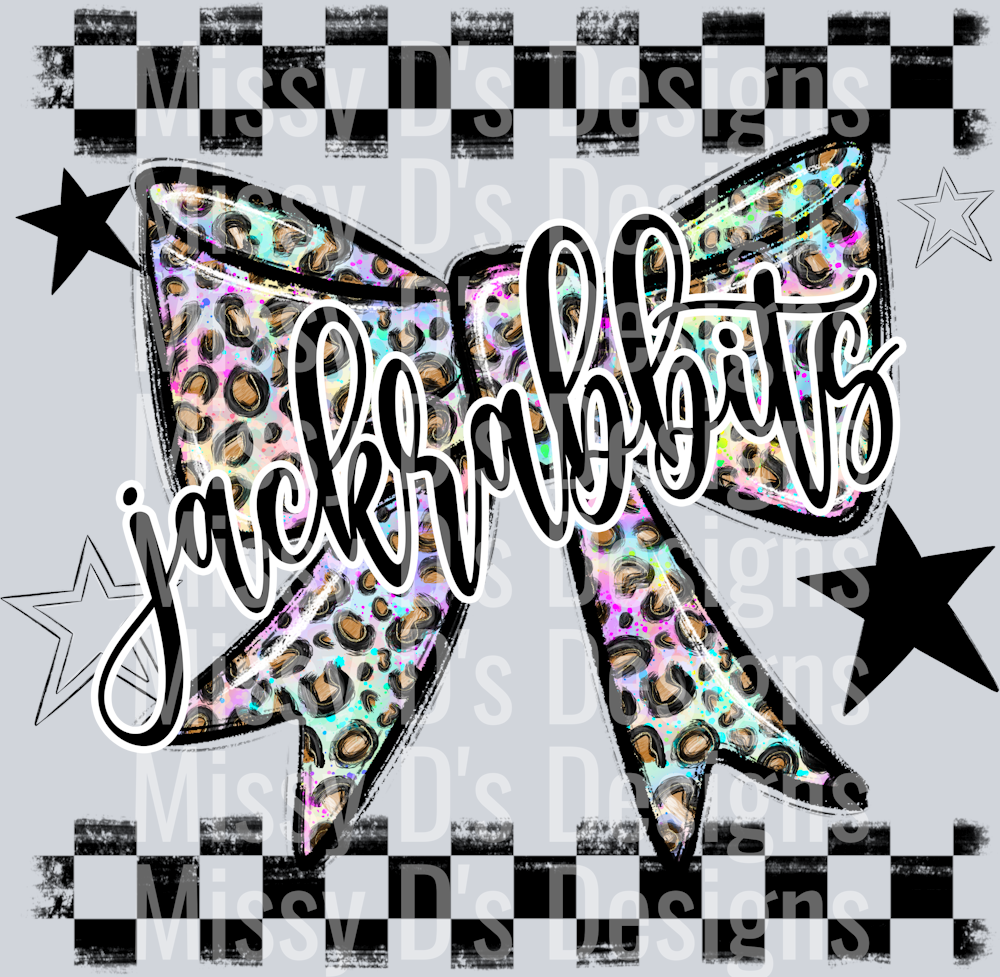 Splatter color bow jackrabbits