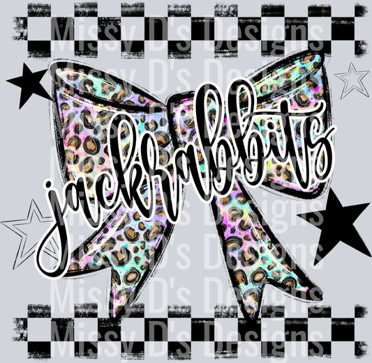 Splatter color bow jackrabbits