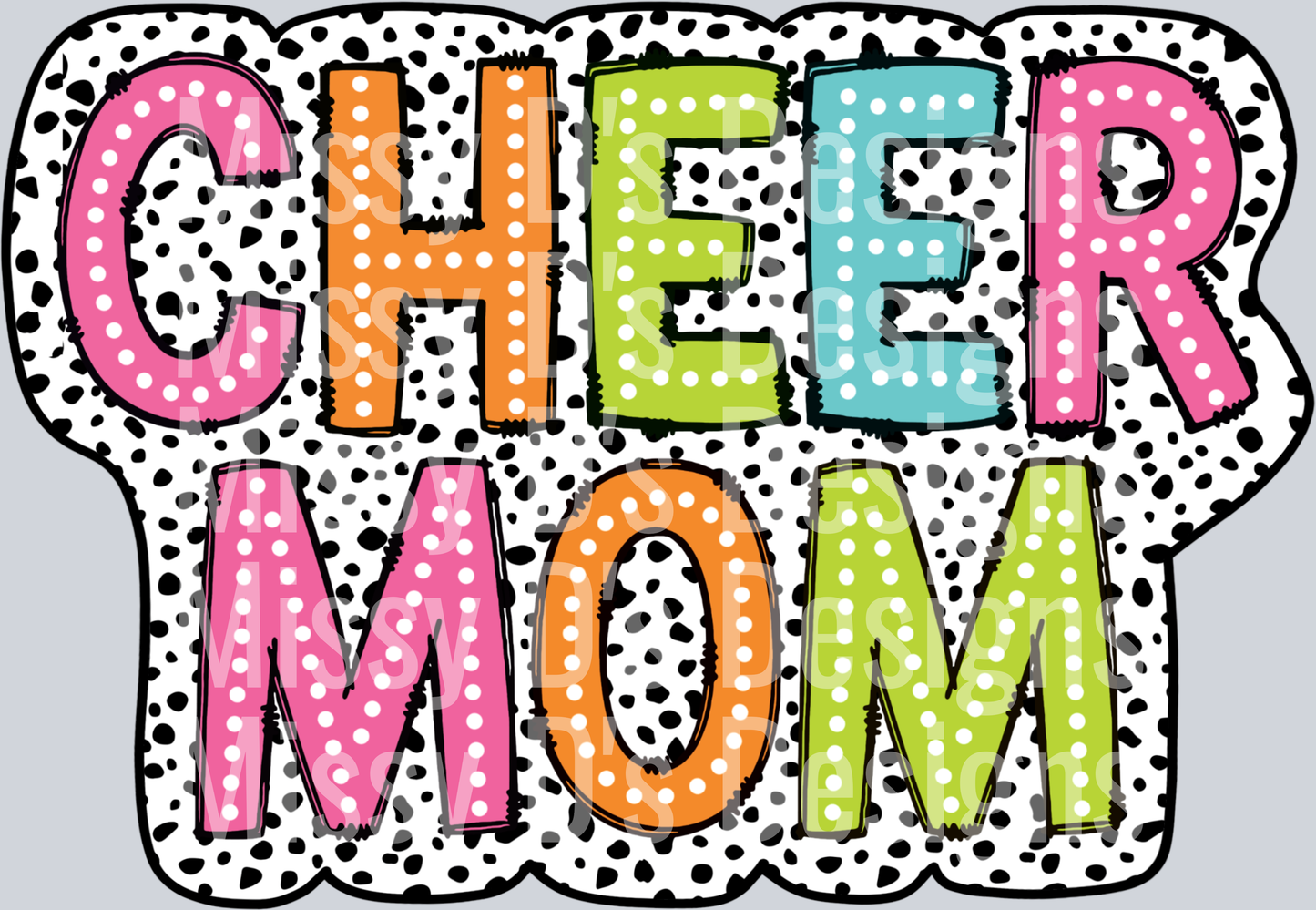 Cheer Mom Dalmatian Dots PNG