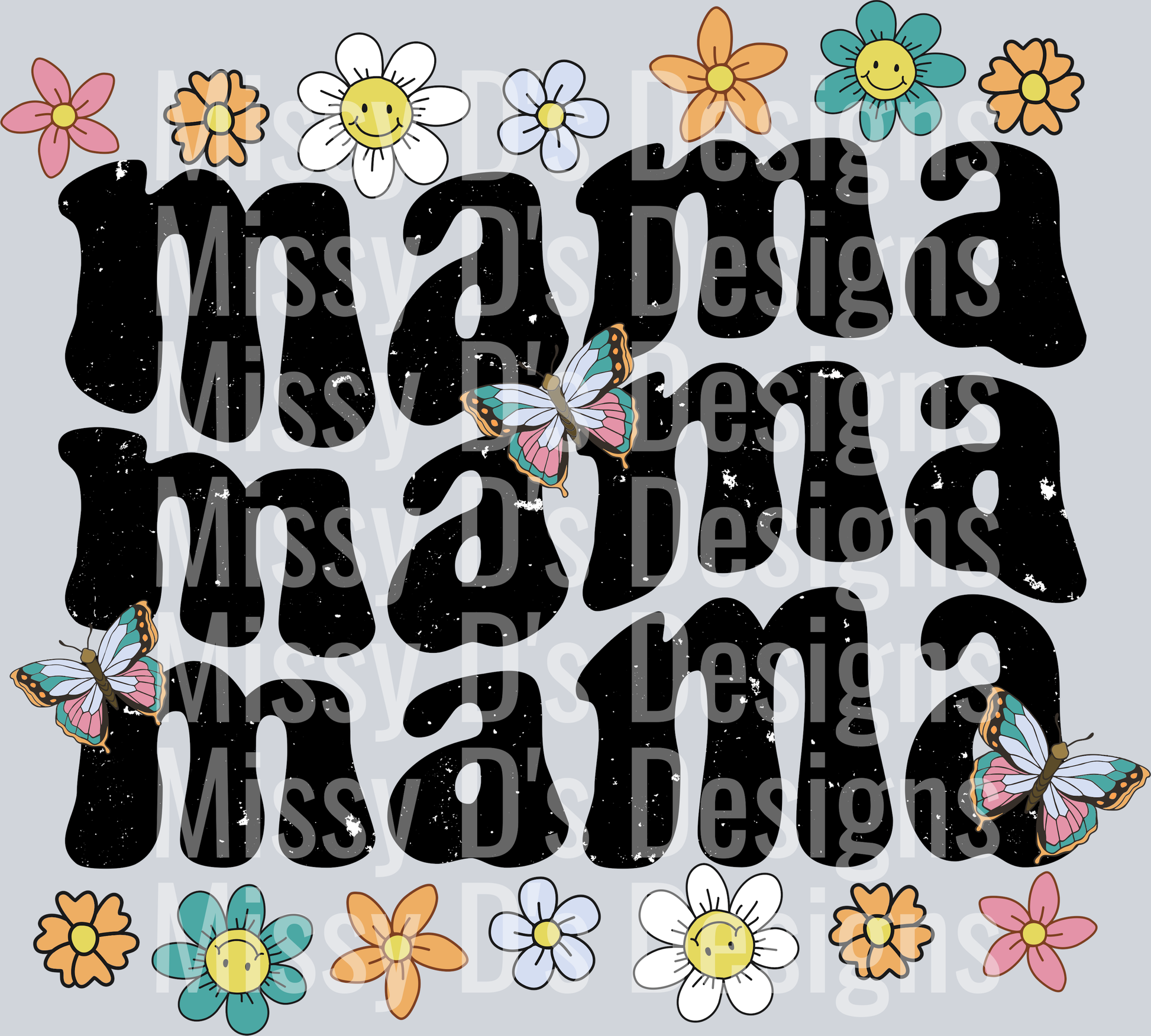 mama distressed stacked