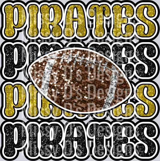 1Pirates Black Gold Football