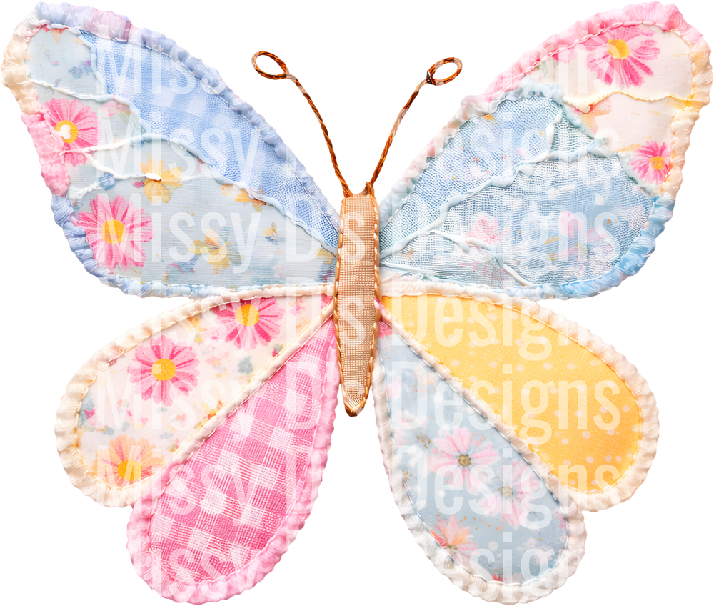 patchwork pastel butterfly