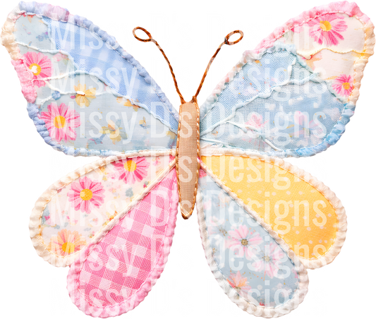 patchwork pastel butterfly
