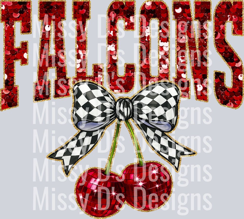 Maroon Sequin Cherry Falcons
