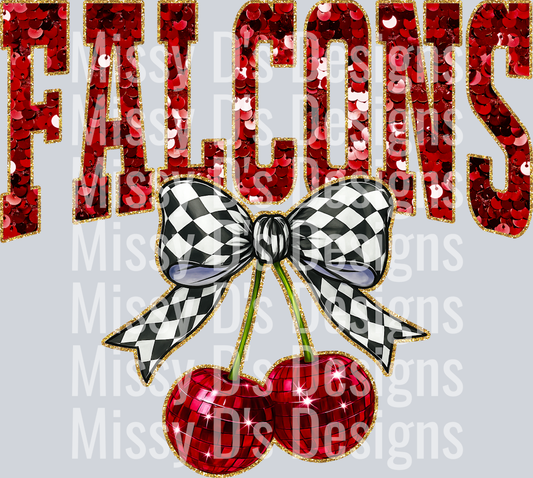 Maroon Sequin Cherry Falcons