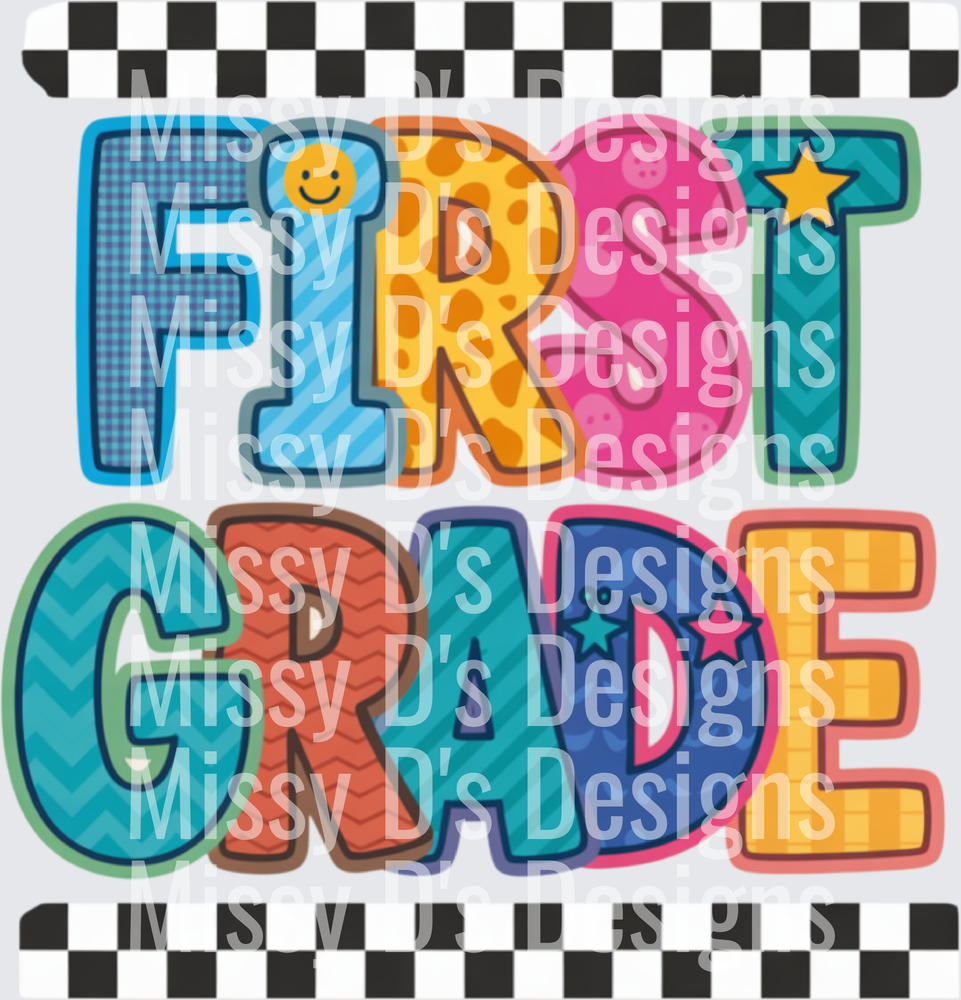 checkered colorful first grade