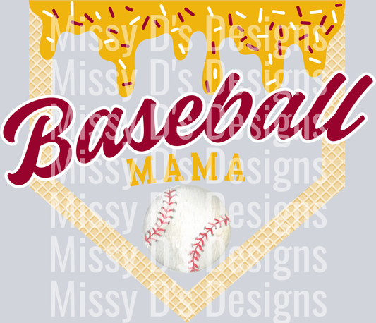 Baseball Mama Yellow Maroon300dpi