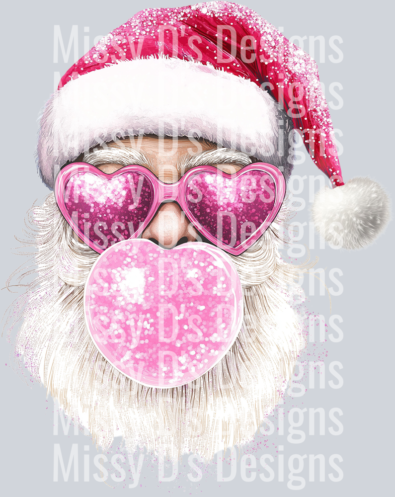 Glitter Santa Sunclasses Bubble 300dpi