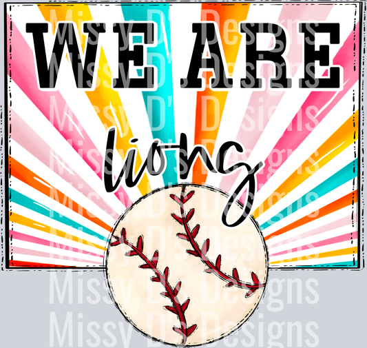 sunburst WE ARE lions baseball