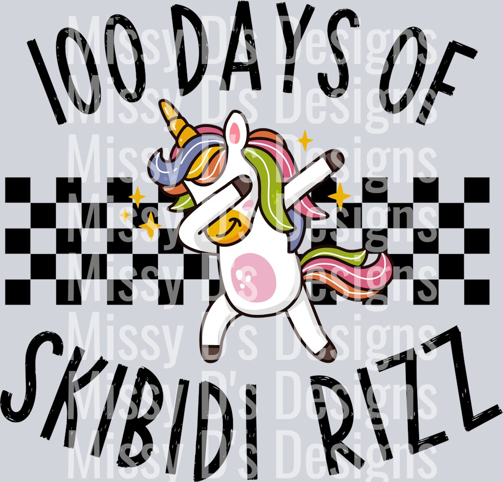 100 Days of Skibidi Rizz Unicorn300dpi