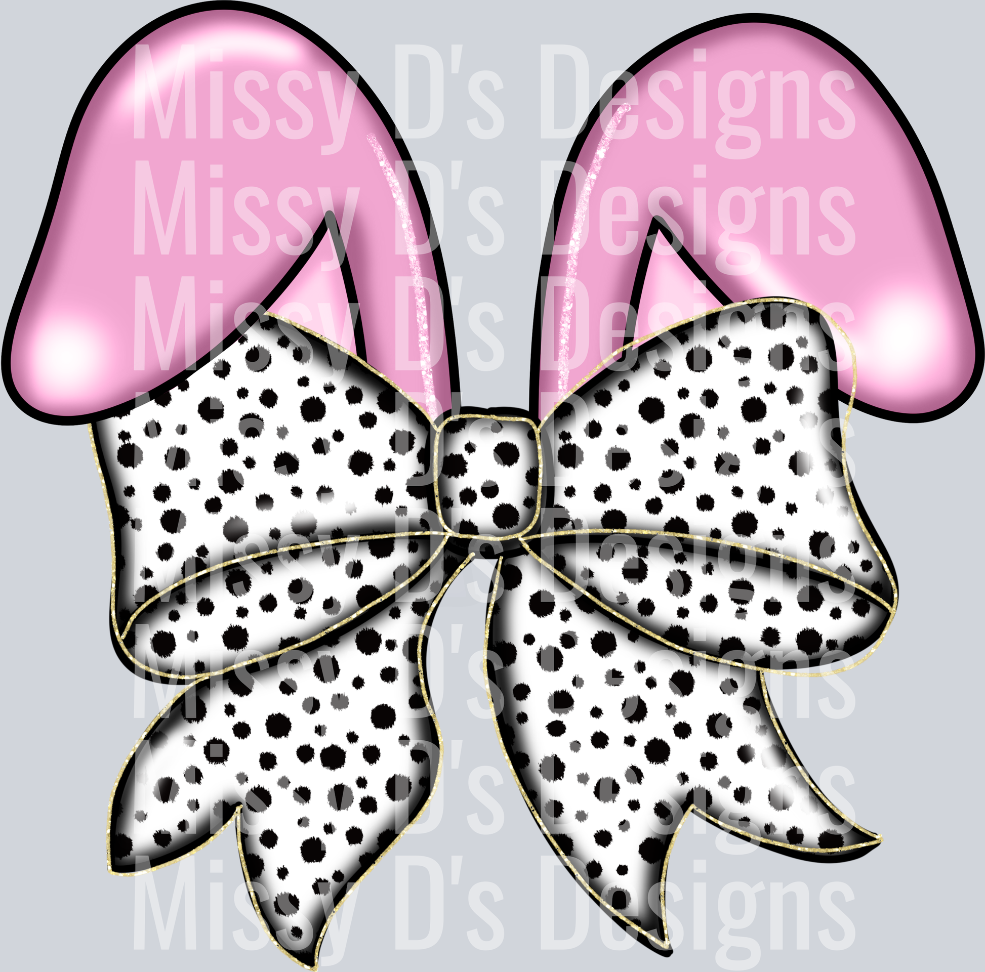 pink bunny ears dalmation dot