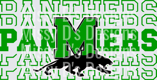 Stacked Mascot Mabank Panthers green