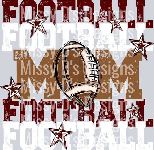 FootballMomMaroonWhite