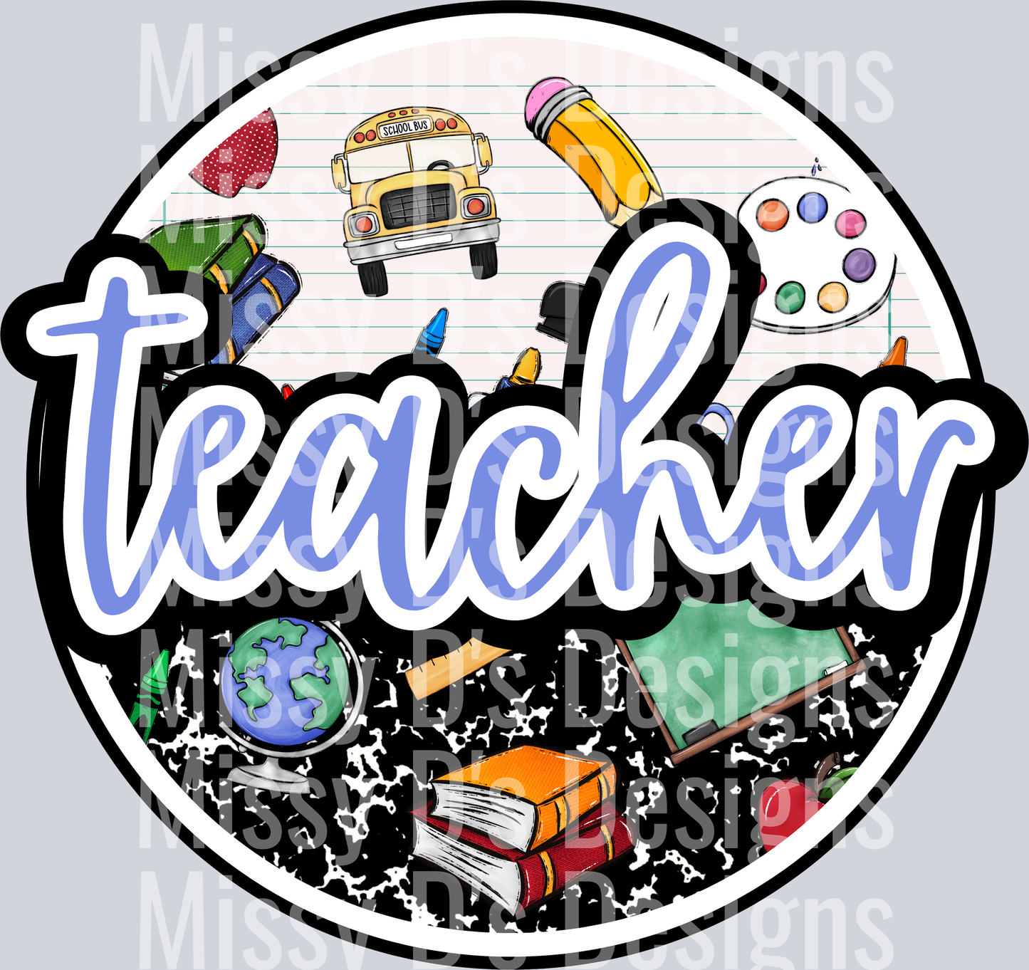school teacher blue