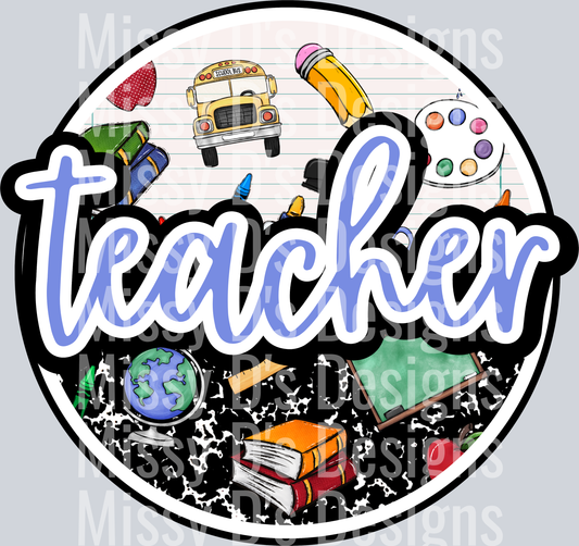 school teacher blue