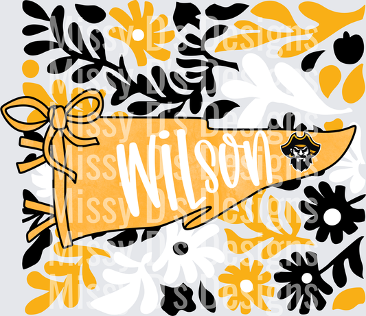 boho floral wilson pennant