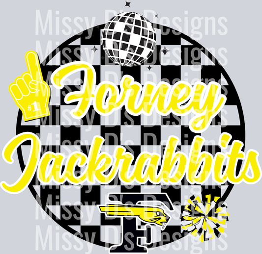 forney jackrabbits checkered disco ball