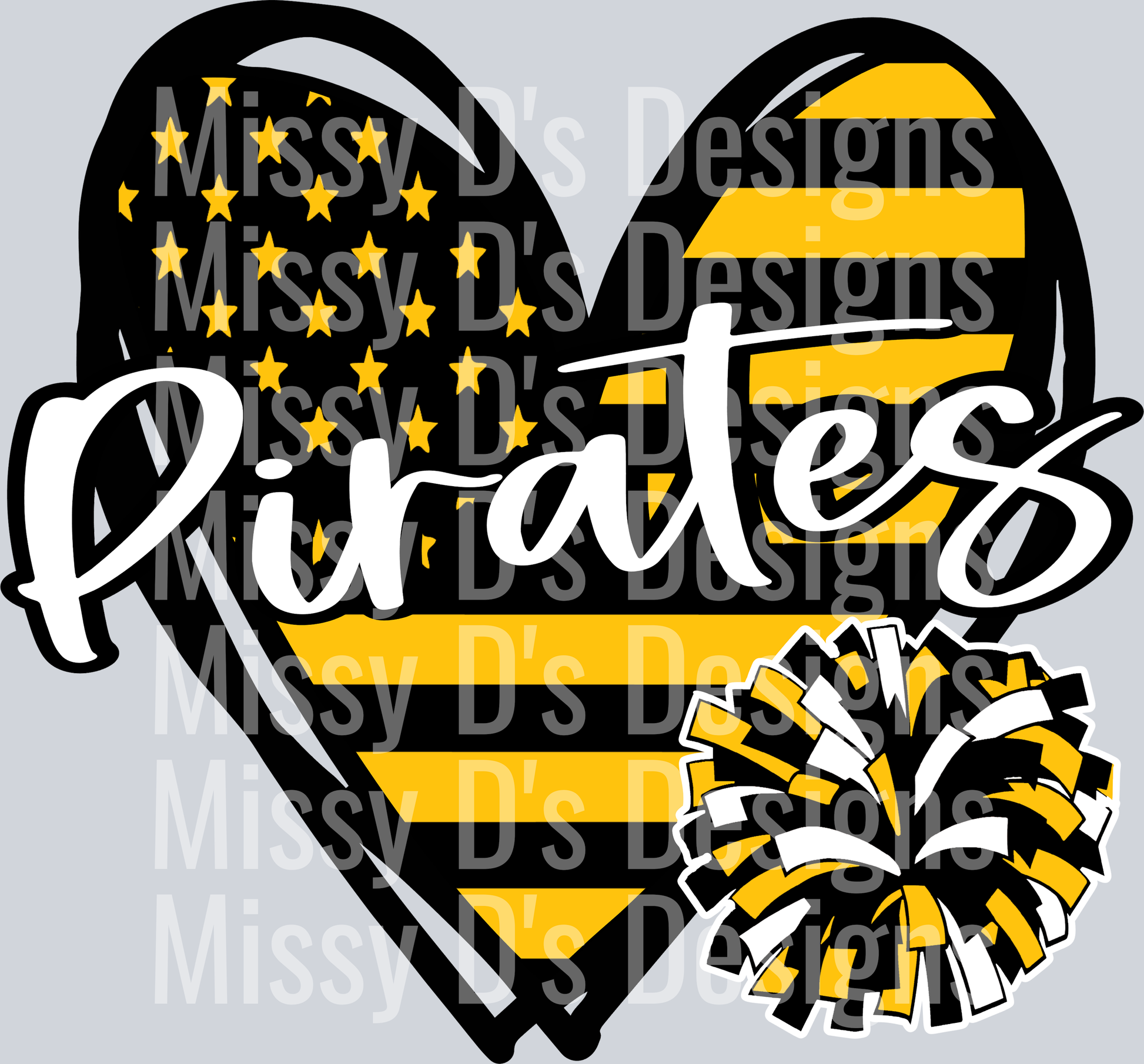 PiratesGoldandBlackFlagCheerHeart300resolution