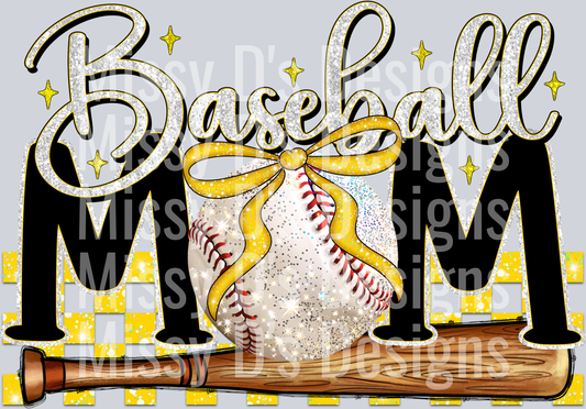 Baseball Mom yellow