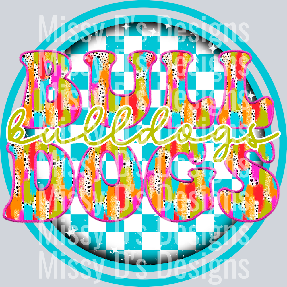 Blue_Checker_Circle colorful stroke bulldogs
