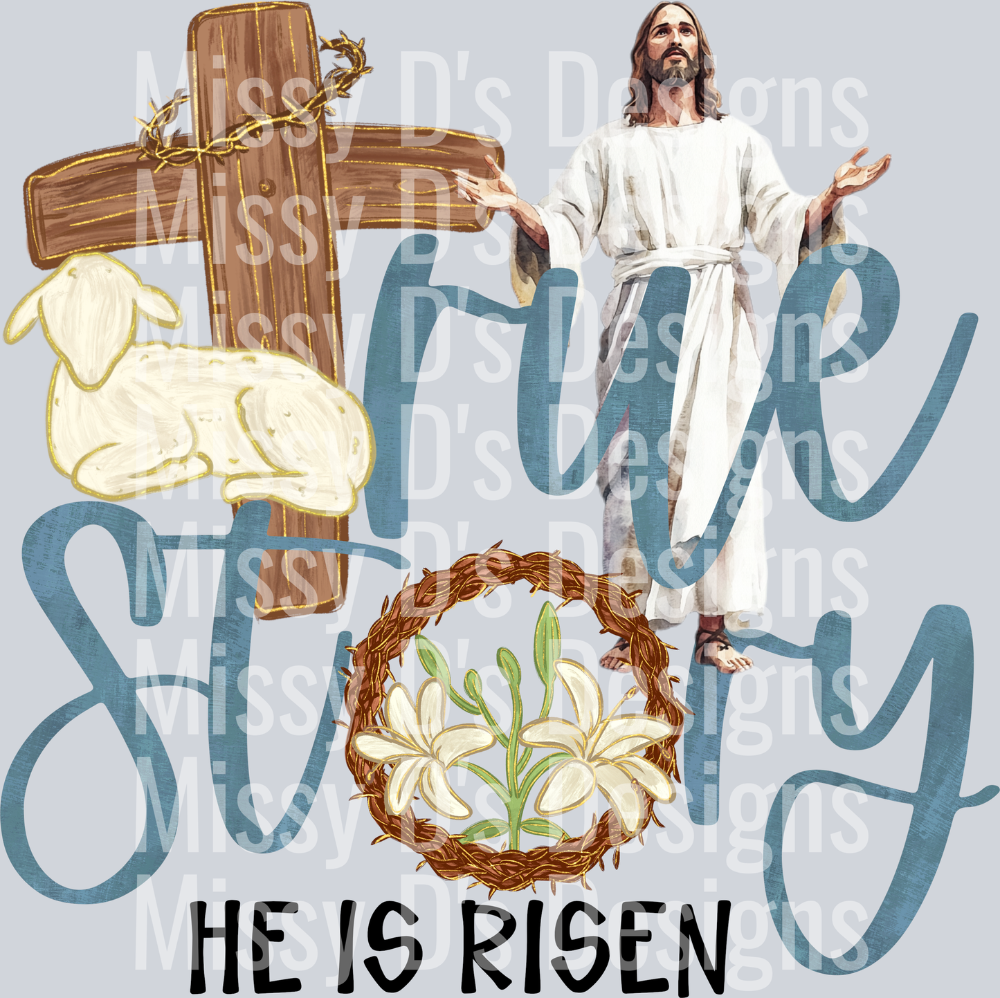 true story he is risen jesus easter cross