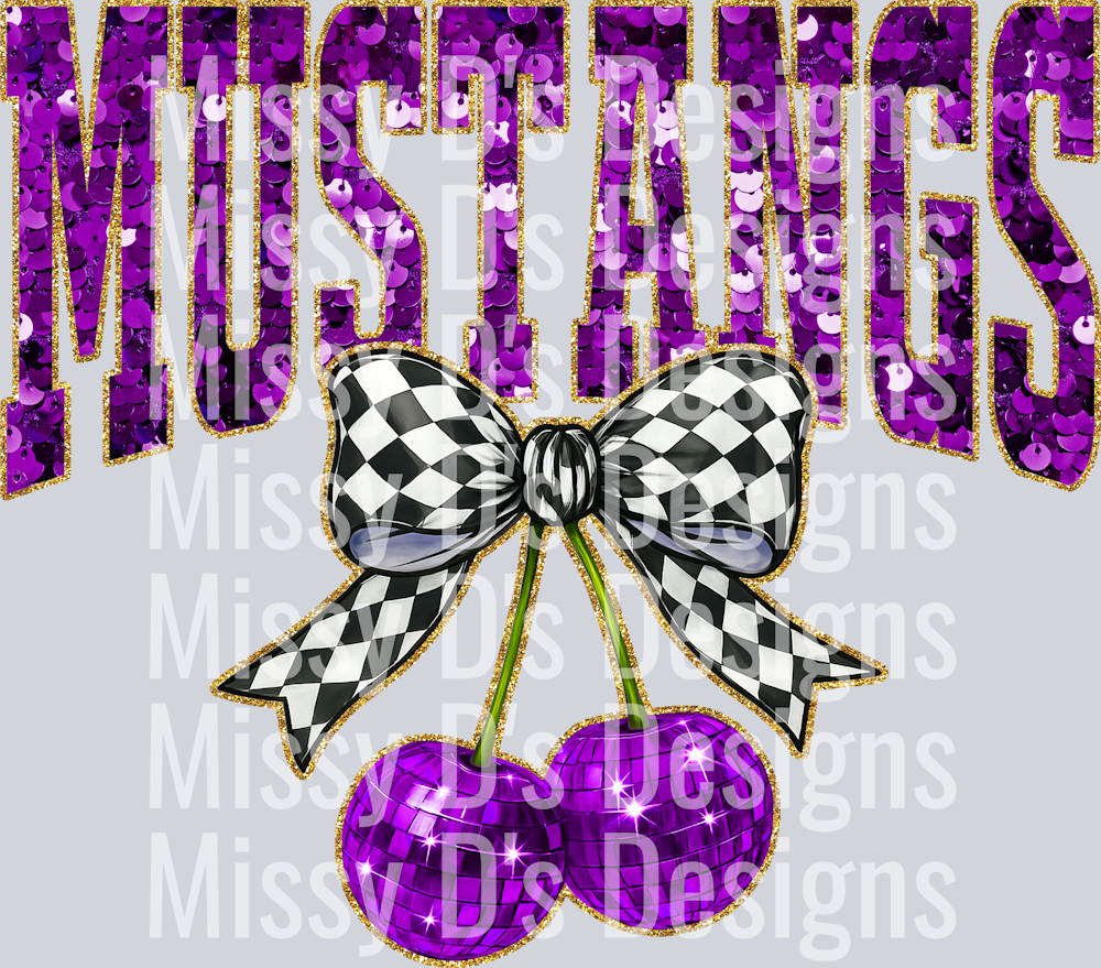Purple Sequin Cherry Mustangs
