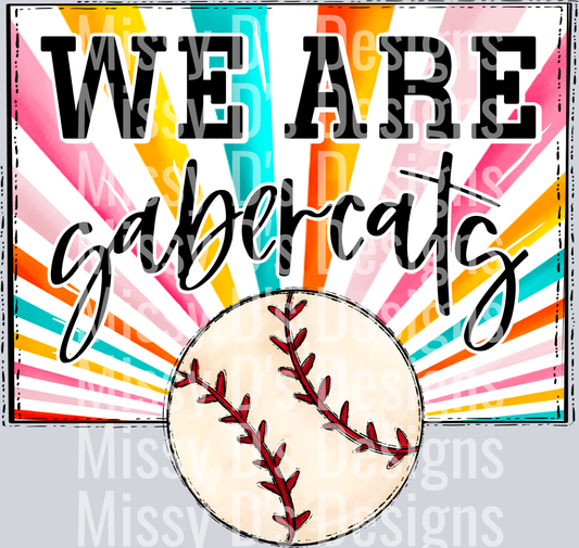 sunburst WE ARE sabercats baseball