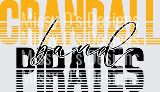 striped mascot Crandall Pirates band