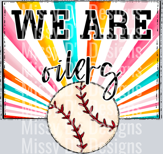 sunburst WE ARE oilers baseball
